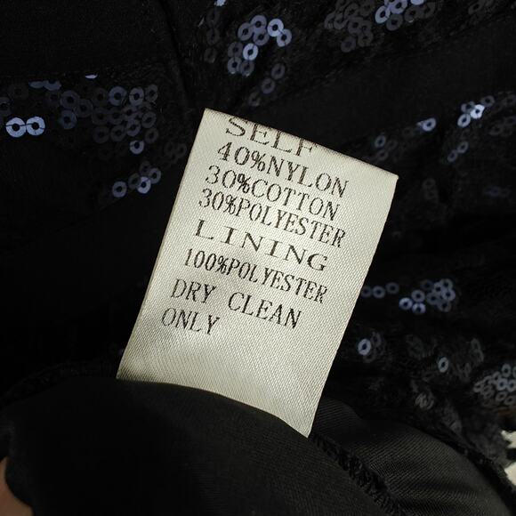 Tadashi Shoji Embroidered Lace Sequin Dress Size 14 Blue Black Cocktail Evening - Picture 10 of 10